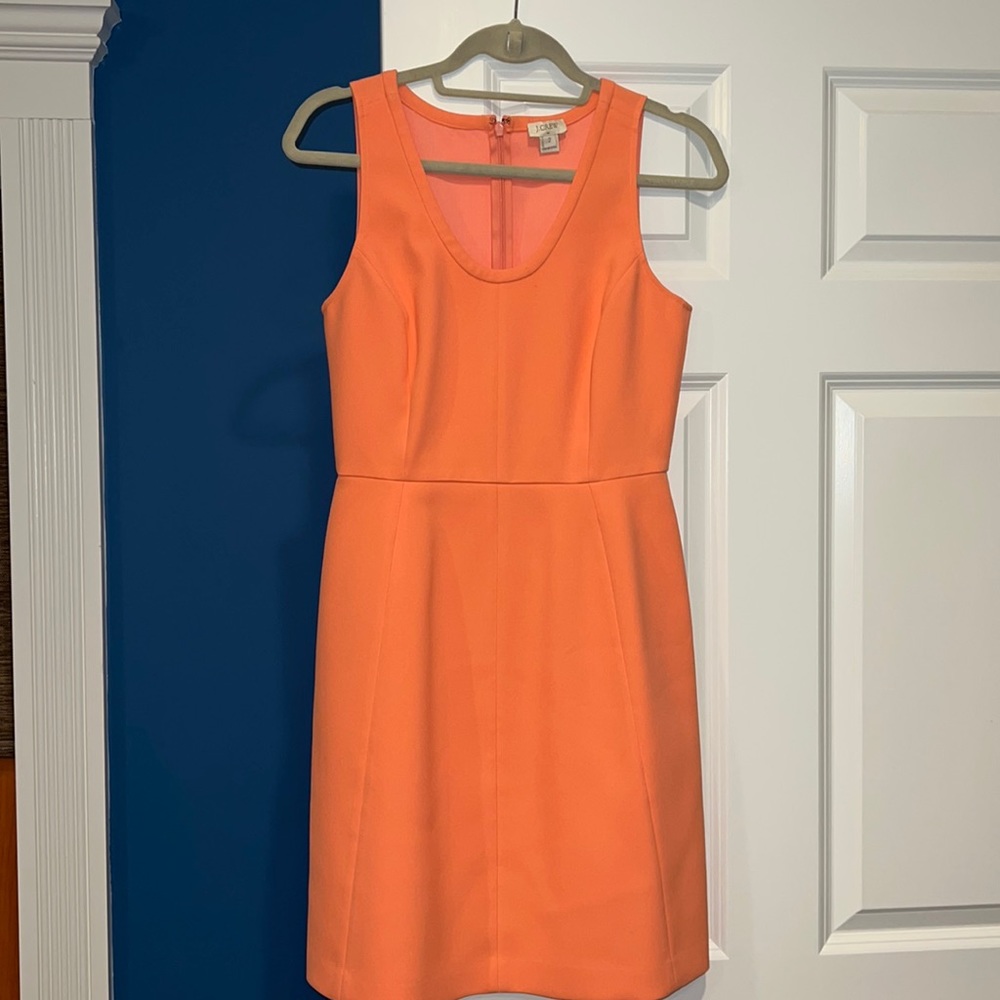 J crew scuba mini dress in peach. Like new condition size 2